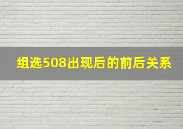 组选508出现后的前后关系