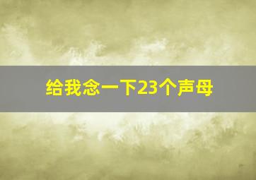 给我念一下23个声母