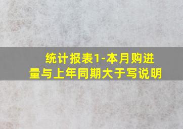 统计报表1-本月购进量与上年同期大于写说明