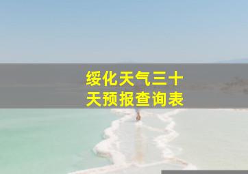 绥化天气三十天预报查询表