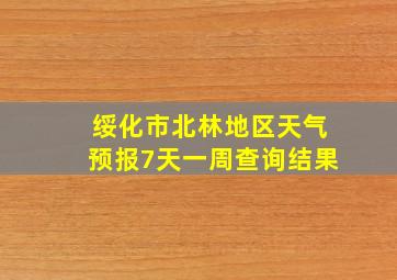 绥化市北林地区天气预报7天一周查询结果