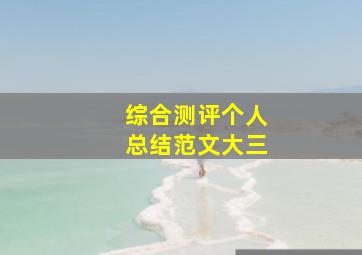 综合测评个人总结范文大三