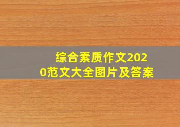 综合素质作文2020范文大全图片及答案