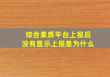 综合素质平台上报后没有显示上报是为什么