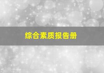 综合素质报告册