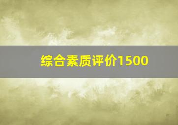 综合素质评价1500