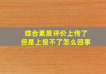 综合素质评价上传了但是上报不了怎么回事