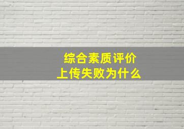 综合素质评价上传失败为什么