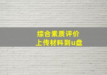 综合素质评价上传材料到u盘