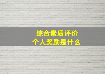 综合素质评价个人奖励是什么