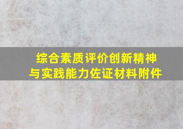 综合素质评价创新精神与实践能力佐证材料附件