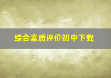 综合素质评价初中下载