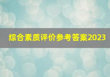 综合素质评价参考答案2023