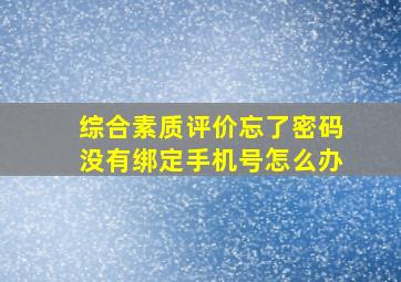 综合素质评价忘了密码没有绑定手机号怎么办