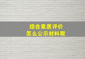 综合素质评价怎么公示材料呢