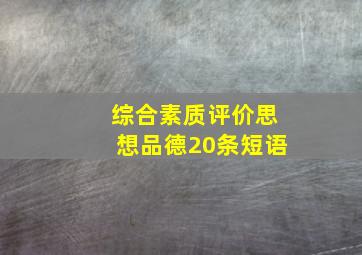 综合素质评价思想品德20条短语