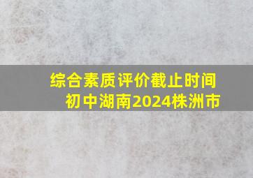 综合素质评价截止时间初中湖南2024株洲市