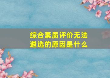 综合素质评价无法遴选的原因是什么