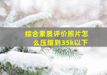 综合素质评价照片怎么压缩到35k以下