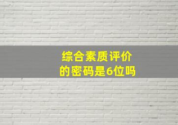 综合素质评价的密码是6位吗