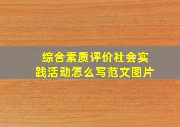 综合素质评价社会实践活动怎么写范文图片