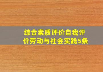 综合素质评价自我评价劳动与社会实践5条