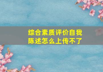 综合素质评价自我陈述怎么上传不了