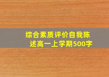 综合素质评价自我陈述高一上学期500字