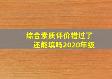 综合素质评价错过了还能填吗2020年级