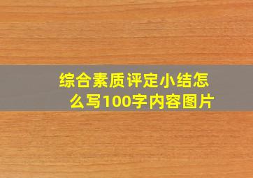 综合素质评定小结怎么写100字内容图片