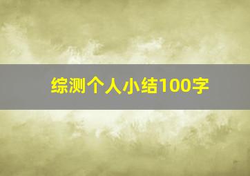 综测个人小结100字