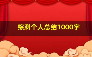 综测个人总结1000字