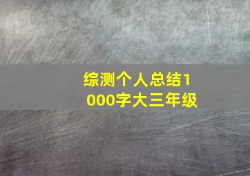 综测个人总结1000字大三年级