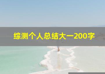 综测个人总结大一200字