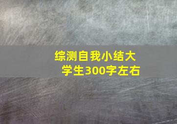 综测自我小结大学生300字左右