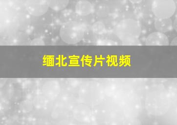 缅北宣传片视频