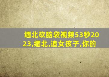 缅北砍脑袋视频53秒2023,缅北,追女孩子,你的