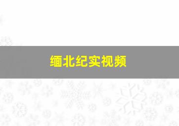 缅北纪实视频