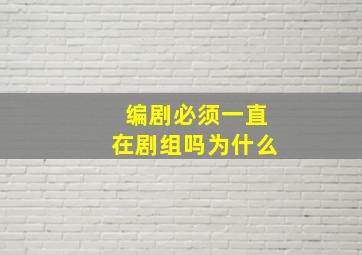 编剧必须一直在剧组吗为什么