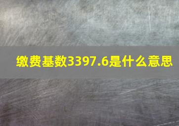 缴费基数3397.6是什么意思