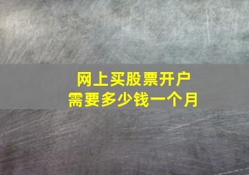 网上买股票开户需要多少钱一个月