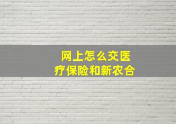 网上怎么交医疗保险和新农合