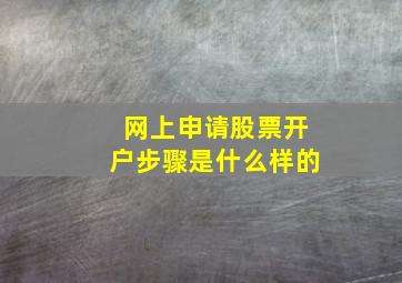 网上申请股票开户步骤是什么样的