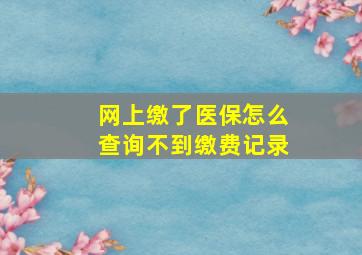 网上缴了医保怎么查询不到缴费记录