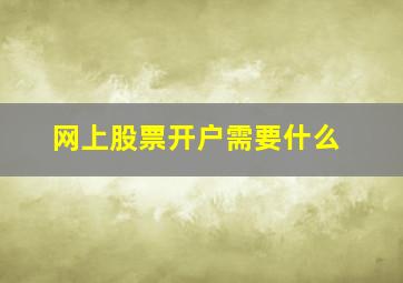 网上股票开户需要什么