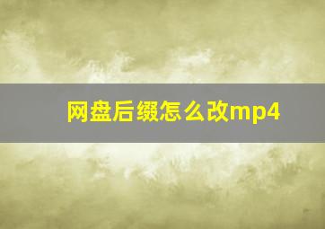 网盘后缀怎么改mp4