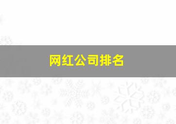 网红公司排名