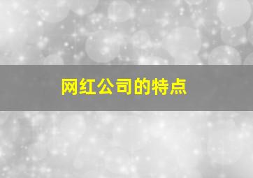 网红公司的特点