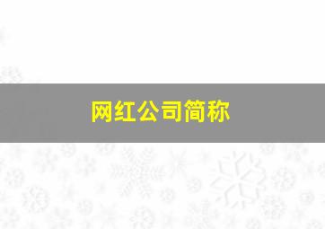 网红公司简称