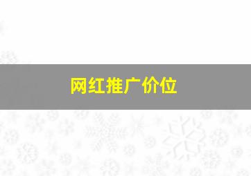 网红推广价位